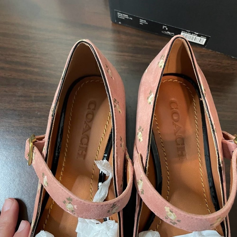 NWT Coach Mary Jane Prairie Print Suede Size 7 - Picture 7 of 8